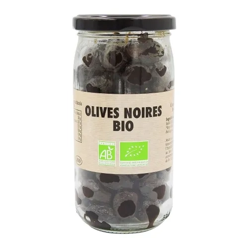 Olives noires BIO  pot 37 cl