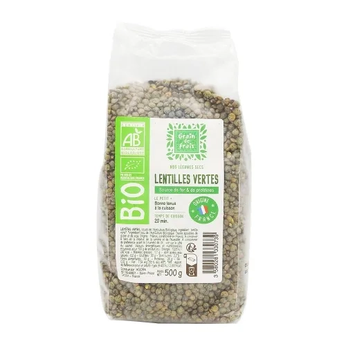 Lentilles vertes BIO France paquet 500g