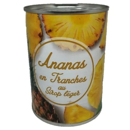 Ananas en tranches au sirop léger boîte pne 340g