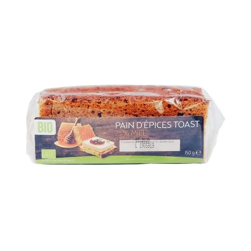 Pain d'épices toast au miel 25% BIO paquet 150g