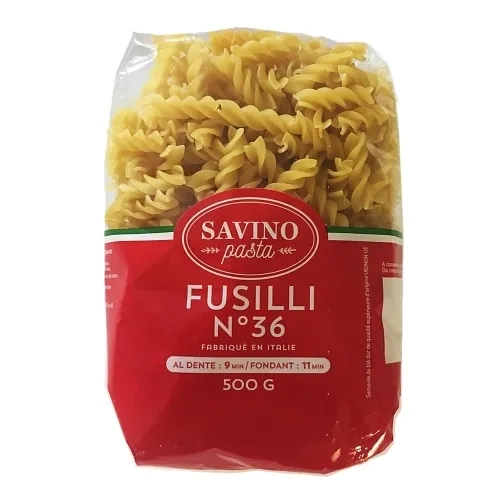 Pâtes Fusilli n°36  pqt 500g Savino Pasta