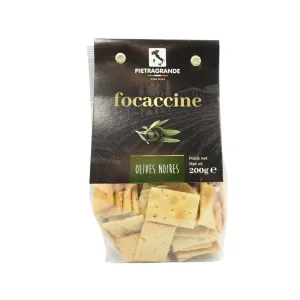Focaccine olives noires sachet 200g