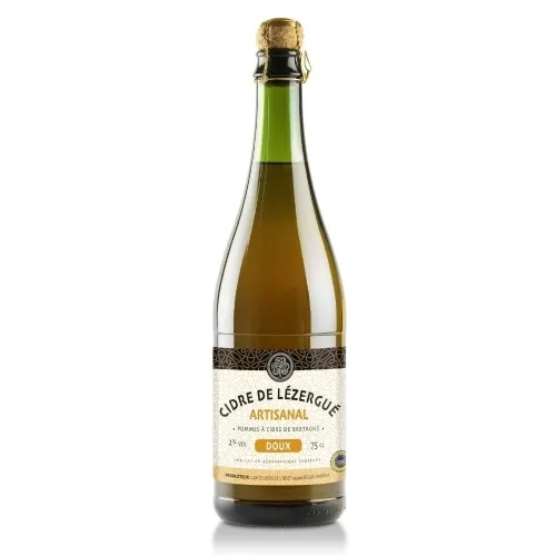 Cidre artisanal Doux Lézergué bouteille 75cl