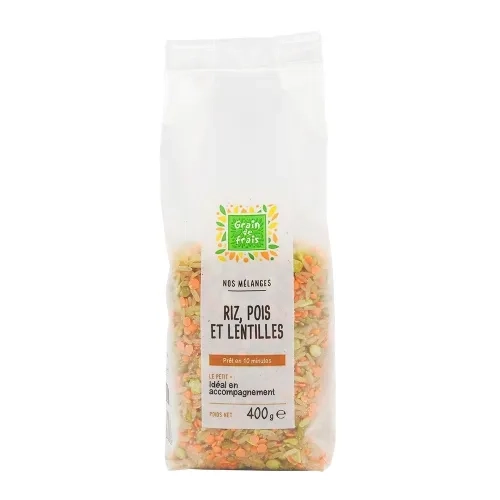 Mélange de riz pois et lentilles paquet 400g