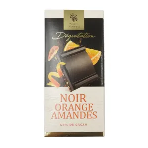 Chocolat noir orange amandes tablette 100g