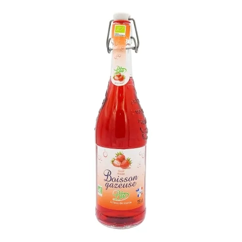 Boisson gazeuse goût fraise BIO bouteille 75cl
