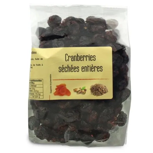 Cranberries séchées entières  paquet 200g