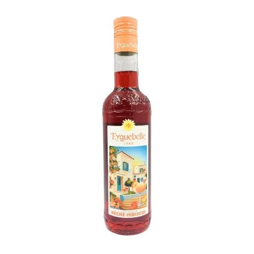 Sirop de pêche hibiscus bouteille 50cl Eyguebelle