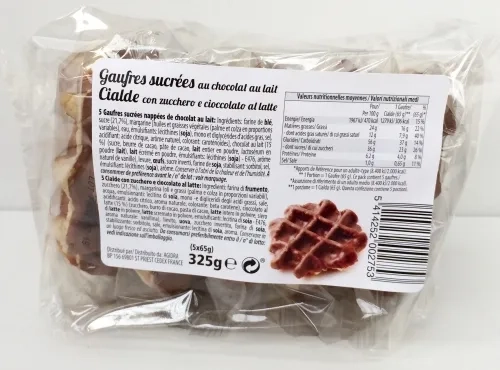 Gaufres Liegeoises Sucrees au Chocolat Lait 325gr