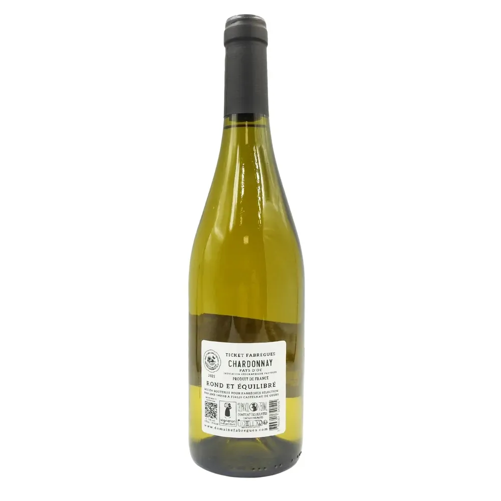 IGP VIN BLANC OC CHARDONNAY TICKET 75CL