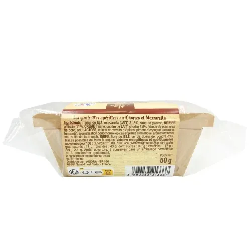 GAUFRETTES CHORIZO MOZZARELLA  50GR
