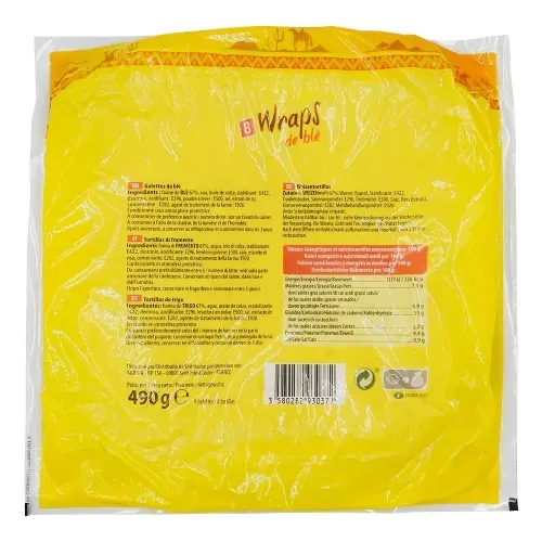 TORTILLA WRAP 25CM*8 490GR