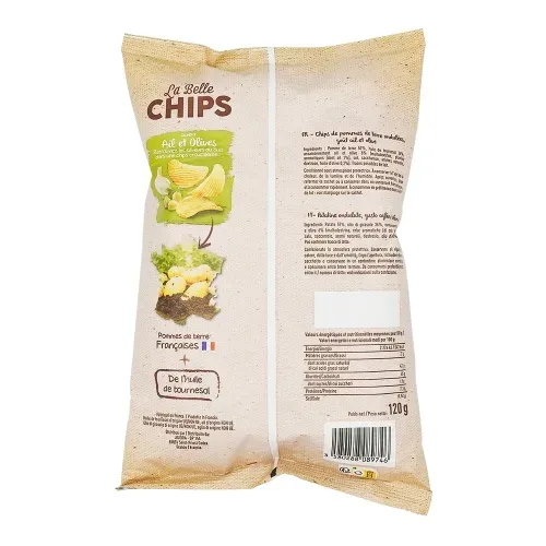 CHIPS AIL OLIVE ONDULEES 120G