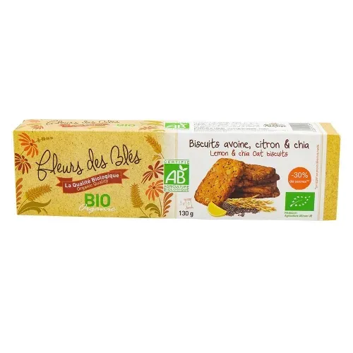 BISCUITS BIO AVOINE CITRON CHIA 130 G