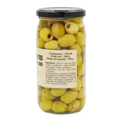 OLIVES BIO VERTES DENOYAUTEES POT 37CL