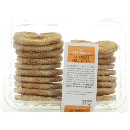 PALMIER  FEUILLETES 250 GR CT DE 8