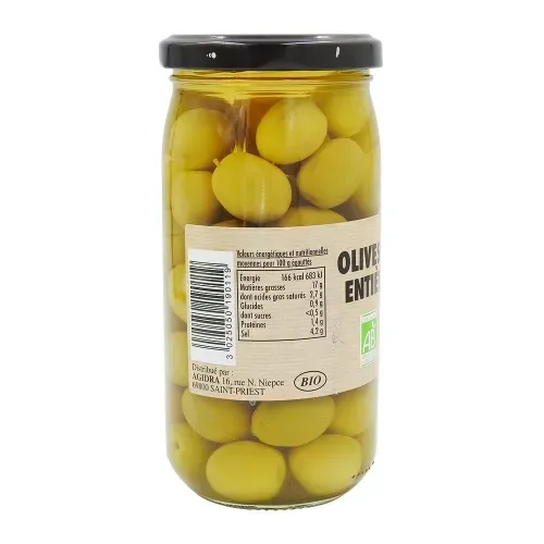 OLIVES BIO VERTES ENTIERES POT 37CL