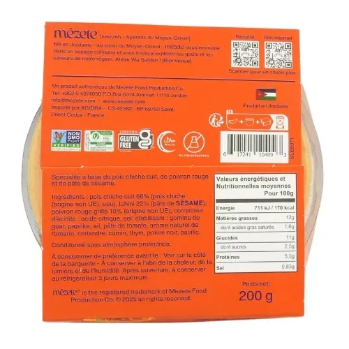 HOUMOUS POIVRON MEZETE 200G