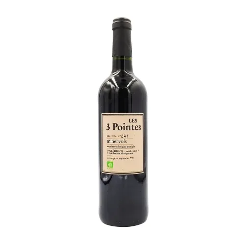 VIN ROUGE BIO AOP MINERVOIS LES 3 POINTES 75CL