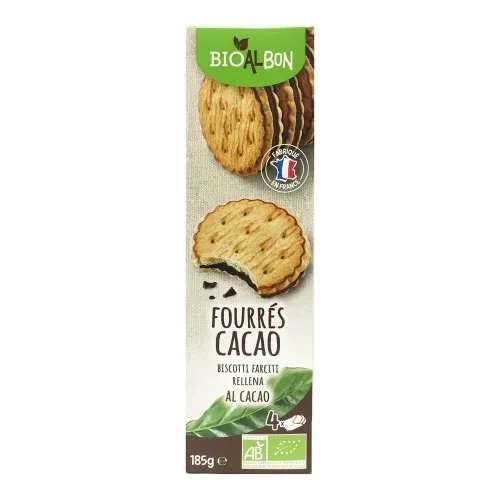BISCUIT BIO FOURRE ROND CACAO ALBON 185G