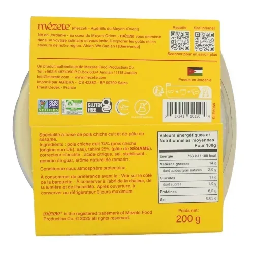 HOUMOUS CLASSIQUE MEZETE 200G