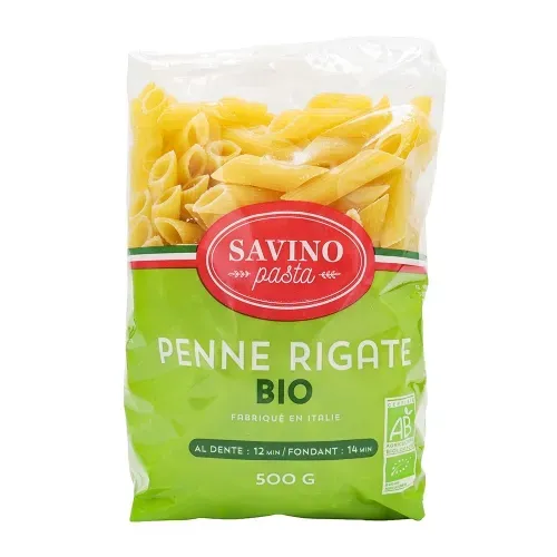 PATES 31 PENNE RIGATE BIO SAVINO PASTA 500GR