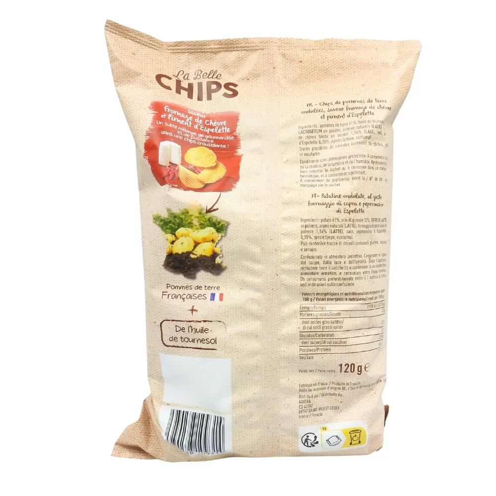 CHIPS CHEVRE PIMENT ESPELETTE 120G