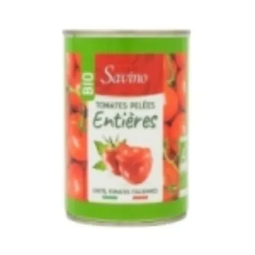 TOMATE ENTIERE BIO PELEE 240G SAVINO