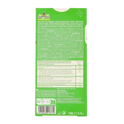 CHOCOLAT LAIT NOISETTES 100GR