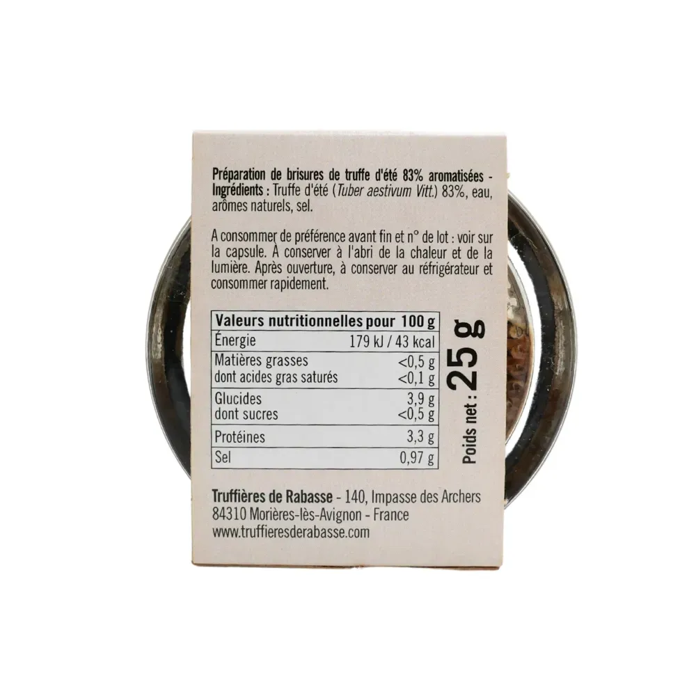 BRISURES DE TRUFFE D'ETE AVEC JUS 25GR