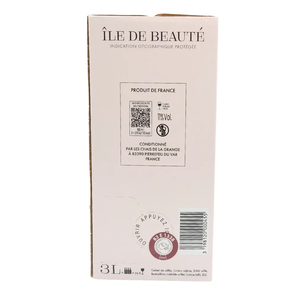 IGP VIN ROSE ILE DE BEAUTE BIB 3L