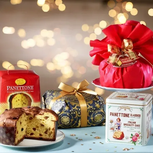 PANETTONE TRADITIONNEL TISSU  ROUGE 1KG
