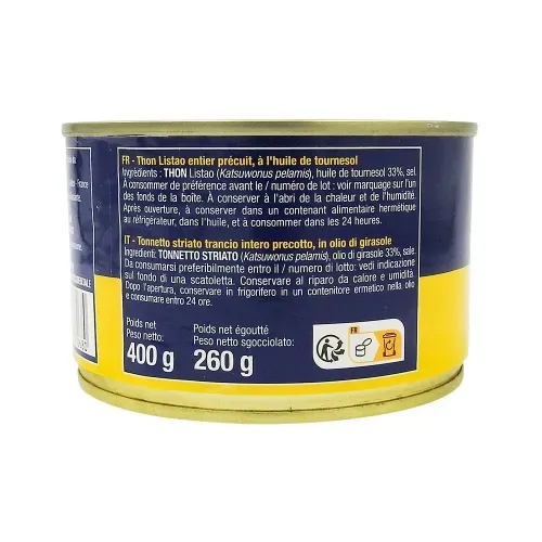 THON ENTIER HUILE 1/2 260GR
