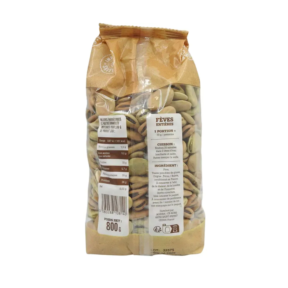 FEVE ENTIERE PEROU/BOLIVIE 800G PAV IDS