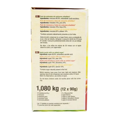 GOURDE FRUITS PANACHES SANS SUCRE AJOUTE 12x90G 