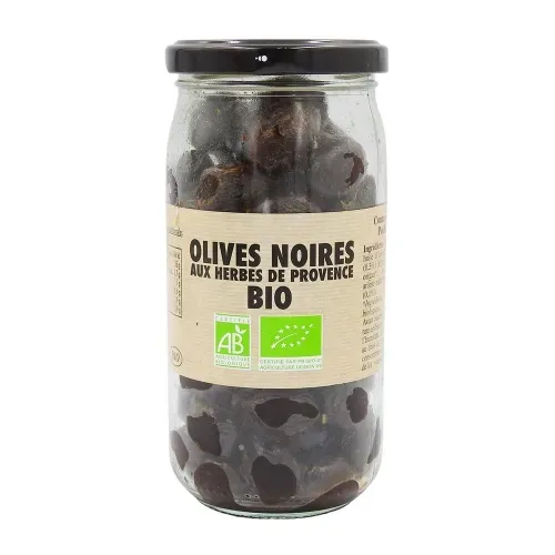 OLIVES BIO POT 37 CL NOIRES HERBES PROVENCE