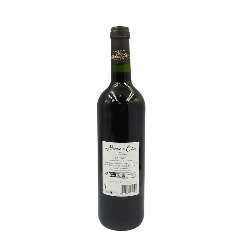 AOP VIN ROUGE CAHORS MALBEC PAR JOHAN VIDAL 75CL