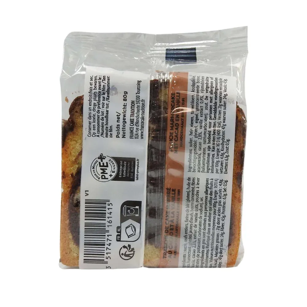 TRANCHE DE CAKE MARBRE 80G
