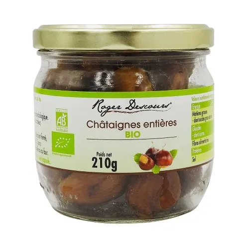 CHATAIGNES ENTIERES CUITES BIO BOCAL 210G
