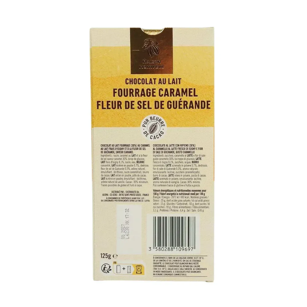 TAB CHOC LAIT CARAMEL 125G