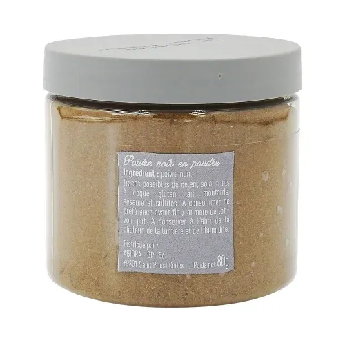POIVRE NOIR MOULU POT PET 80 gr Bédros/CT 12