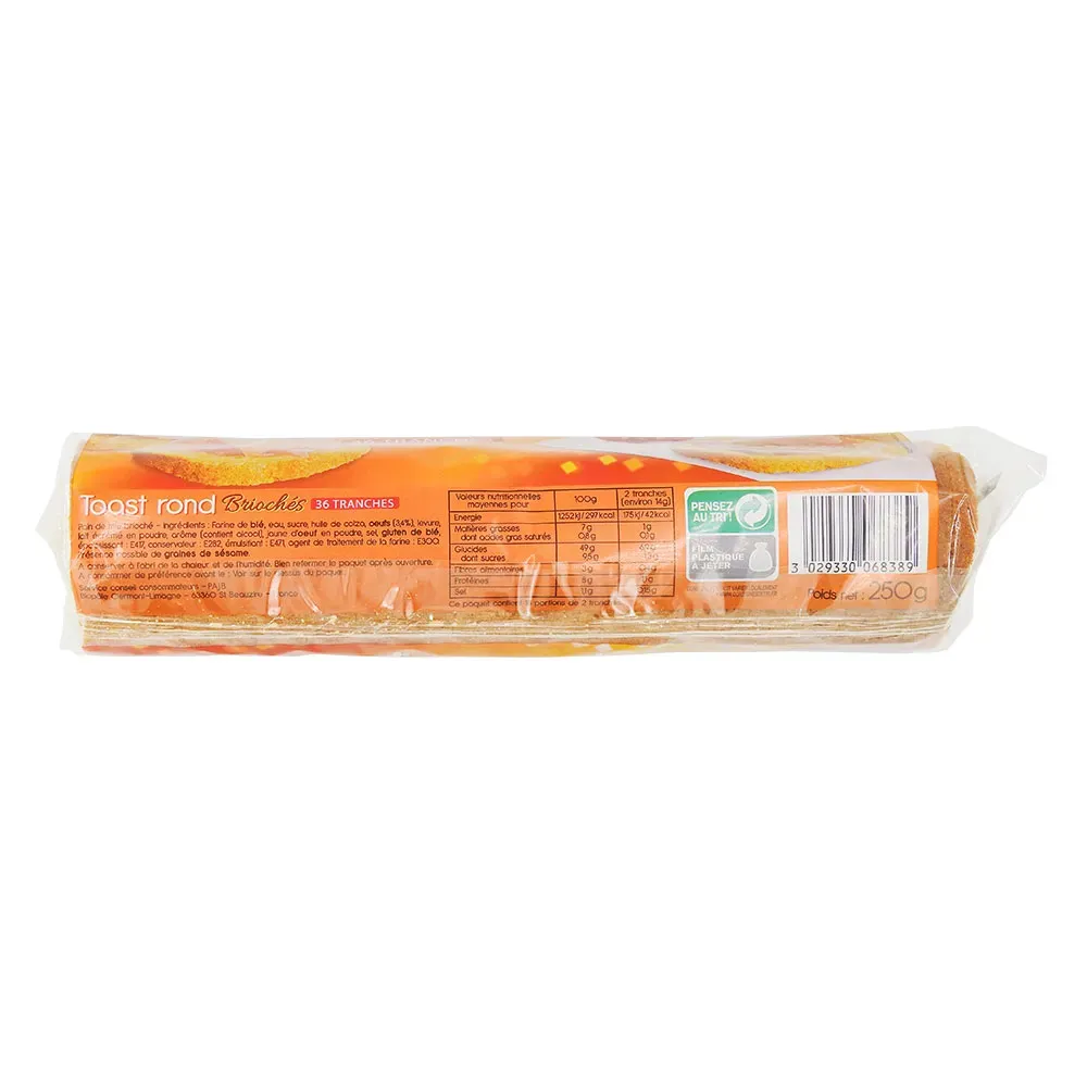 TOAST ROND BRIOCHE 250G colis 10