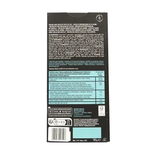 CHOCOLAT NOIR BIO FLEUR DE SEL 90G