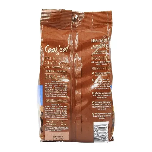 PALETS DE CHOCOLAT LAIT DESSERT 200 GR
