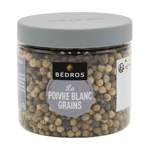 POIVRE BLANC GRAIN POT PET 107 gr Bédros/CT 12