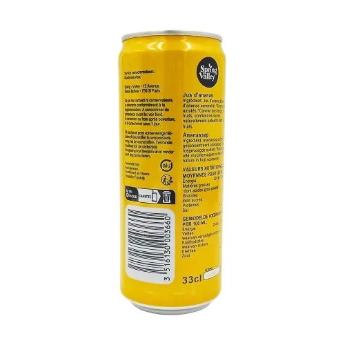 100% JUS D'ANANAS CANETTE 33CL
