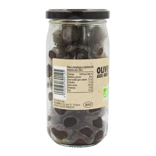 OLIVES BIO POT 37 CL NOIRES HERBES PROVENCE