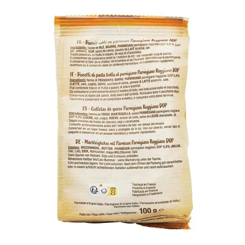 BISCUITS CROQUANTS PARMESAN 100G