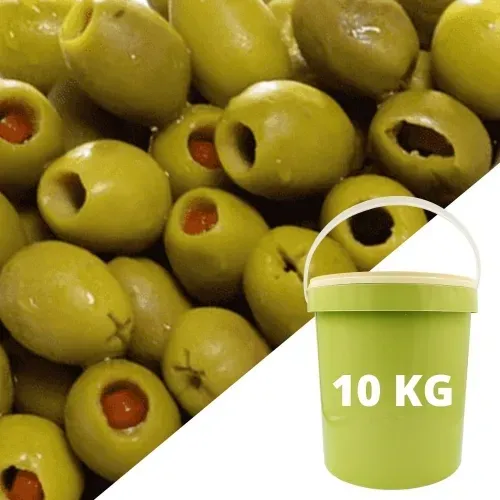 OLIVE VERTE VRAC FARCIE POIVRON SEAU 10KG ESPAGNE