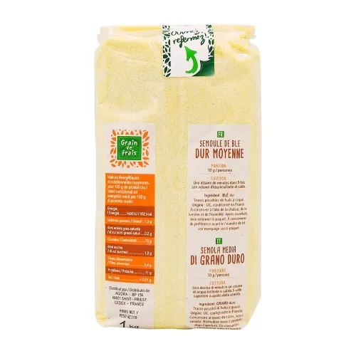SEMOULE MOYENNE GRAIN DE FRAIS PQT 1KG/CT 12